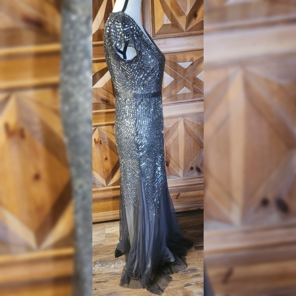 Adrianna Papell Cocktail Dress Sz 4P - Picture 4 of 9
